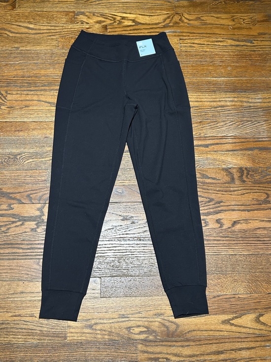 FLX Pants - Women's Black Performance Jogger Pants - High Waist, Cuffed Ankles
